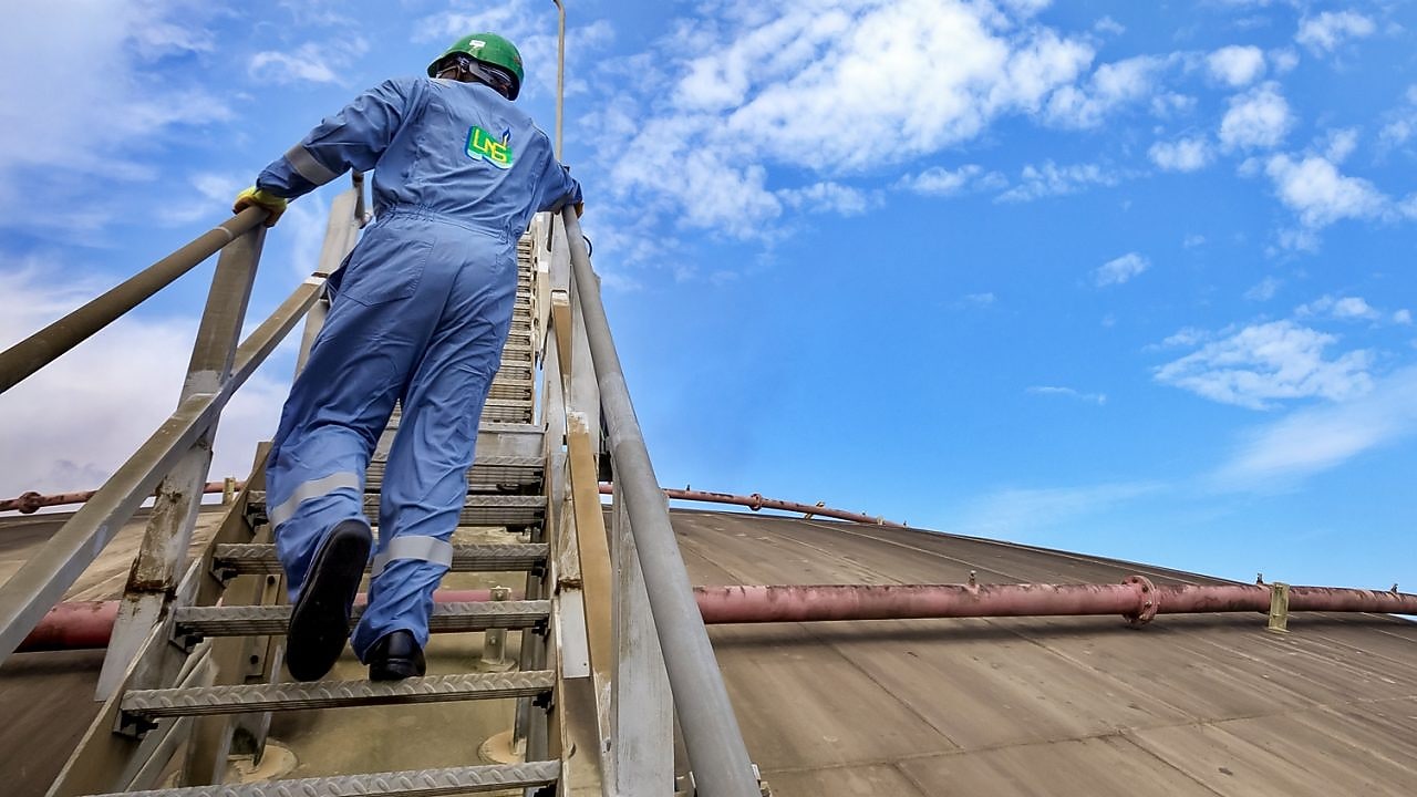 Operator works on site