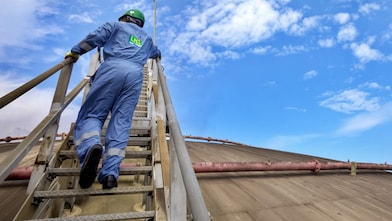 Operator works on site