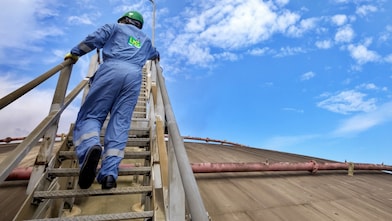 Operator works on site