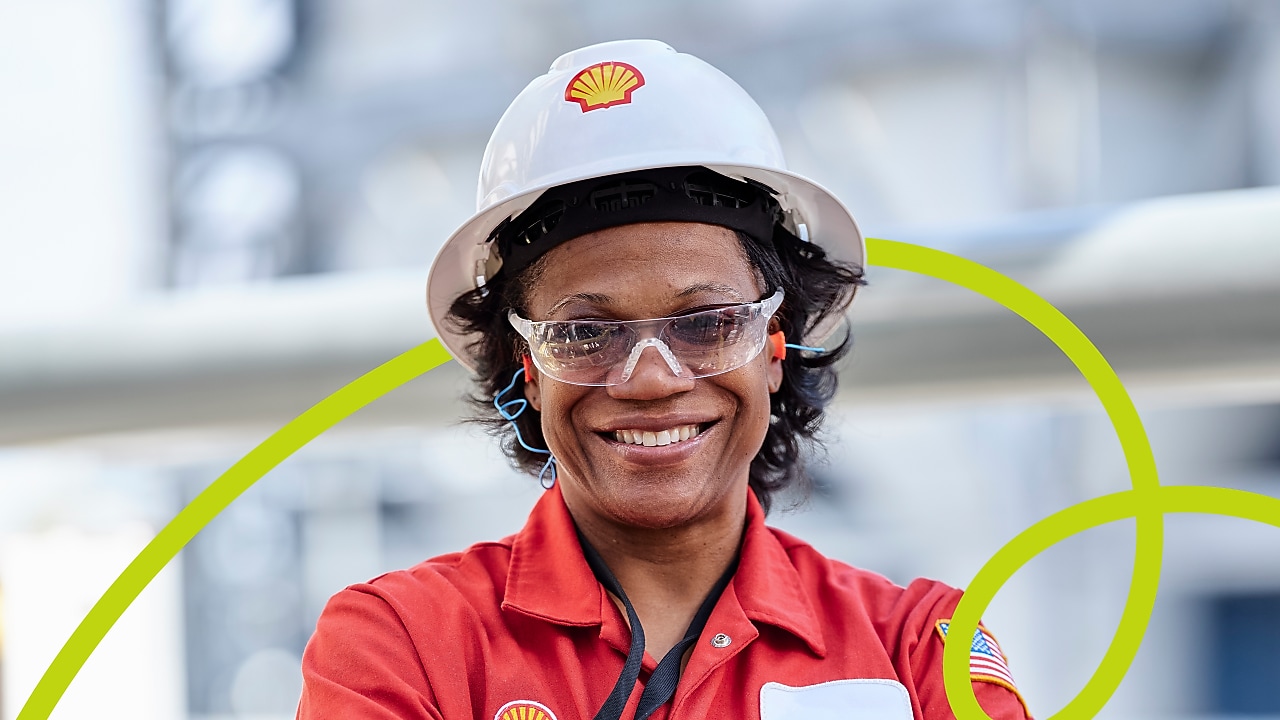 Woman in Shell Safety Helmet Smiling