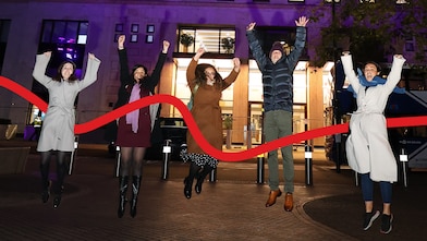 People jumping in joy