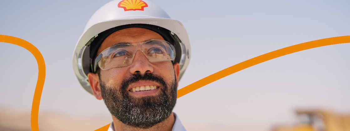 Man in shell safety helmet smiling