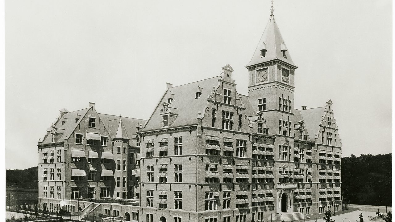 Photo of the new headquarters in the Netherlands (or The Hague), shortly after completion.