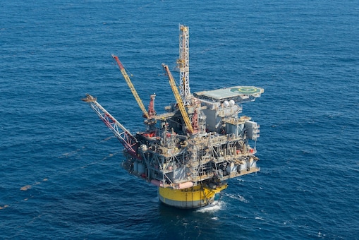 Floating oil facility in sea