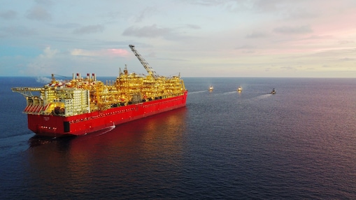 FLNG Prelude ship towing in sea