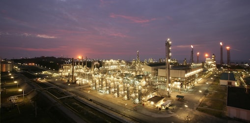 Photo of GTL plant at dusk