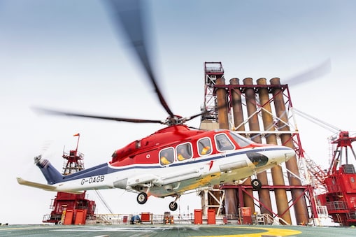 Helicopter taking off